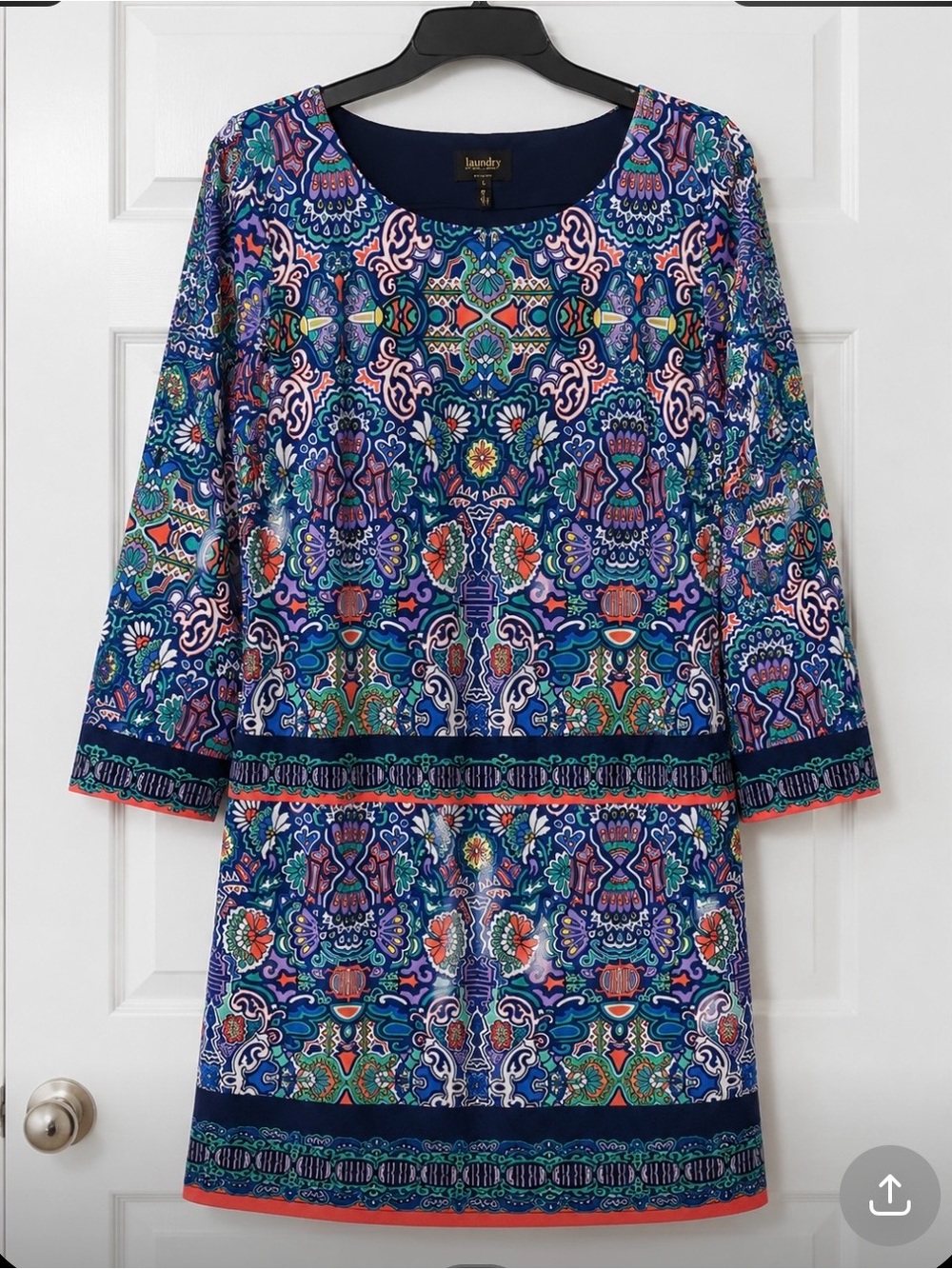 Laundry By Shelli Segal Blue Dolman Sleeve Dress